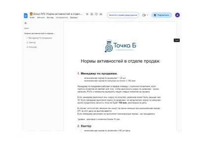 Норми активності у відділі продажів